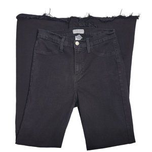 Judy Blue Women's High Rise/Waist Super Flare Black Denim Raw Hem Jean Size 9/29